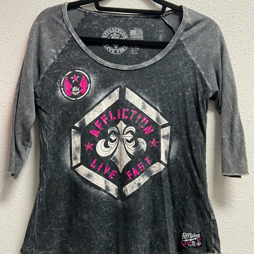 Affliction Ladies Small with 3/4 sleeves